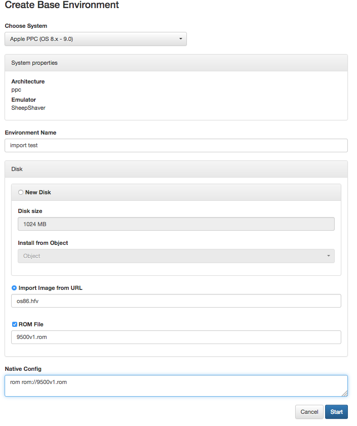 Mac OS import with ROM